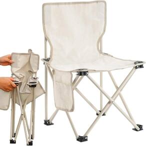 Cadeira Praia Camping Dobravel com Bolsa e Bolso Lateral
