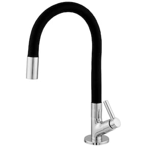 Torneira Cozinha Bica Flexível 1/4 Volta Preto 30cm