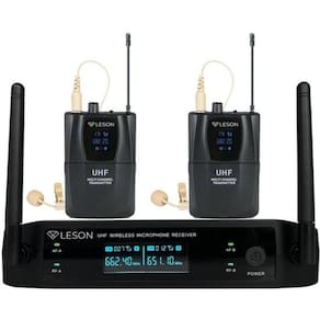 Sistema De Microfone Duplo Sem Fio Leson Ls962 Preto