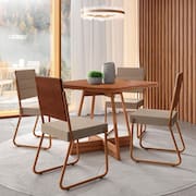 Conjunto Sala de Jantar 4 Cadeiras Charlotte Carraro Nogal