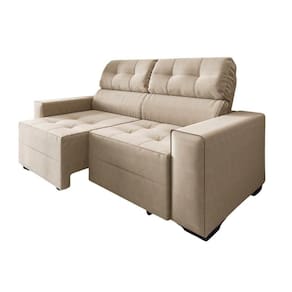 Sofá Retrátil E Reclinável New York 2 Mts Suede Bege