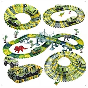 Pista Dinossauro Brinquedo Completo Com Carros E Trilhos 192 Peças