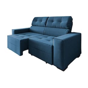 Sofá 3 Lugares New York 2 M Retrátil E Reclinável Com Molas Cor:azul