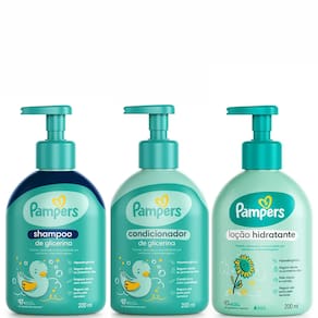 Kit Shampoo e Condicionador de Glicerina Pampers + Loção Corporal