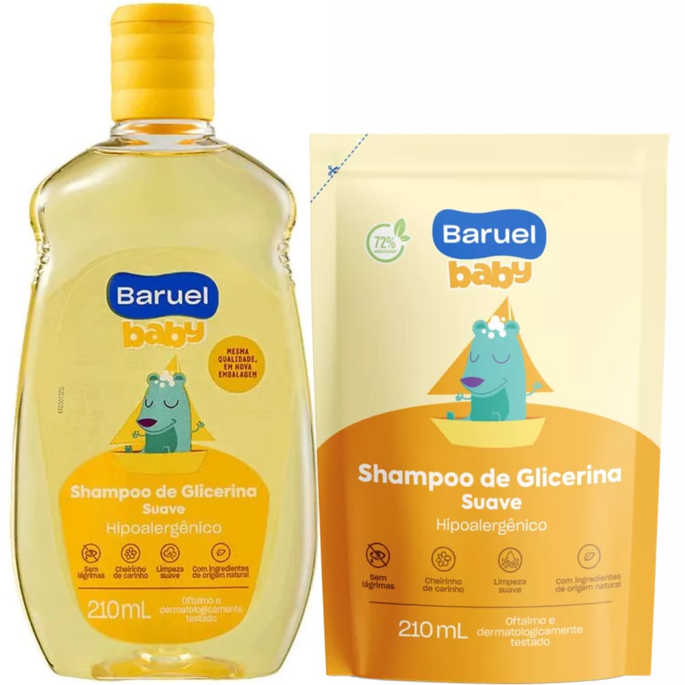 Kit Shampoo Baruel Suave Baby + Refil