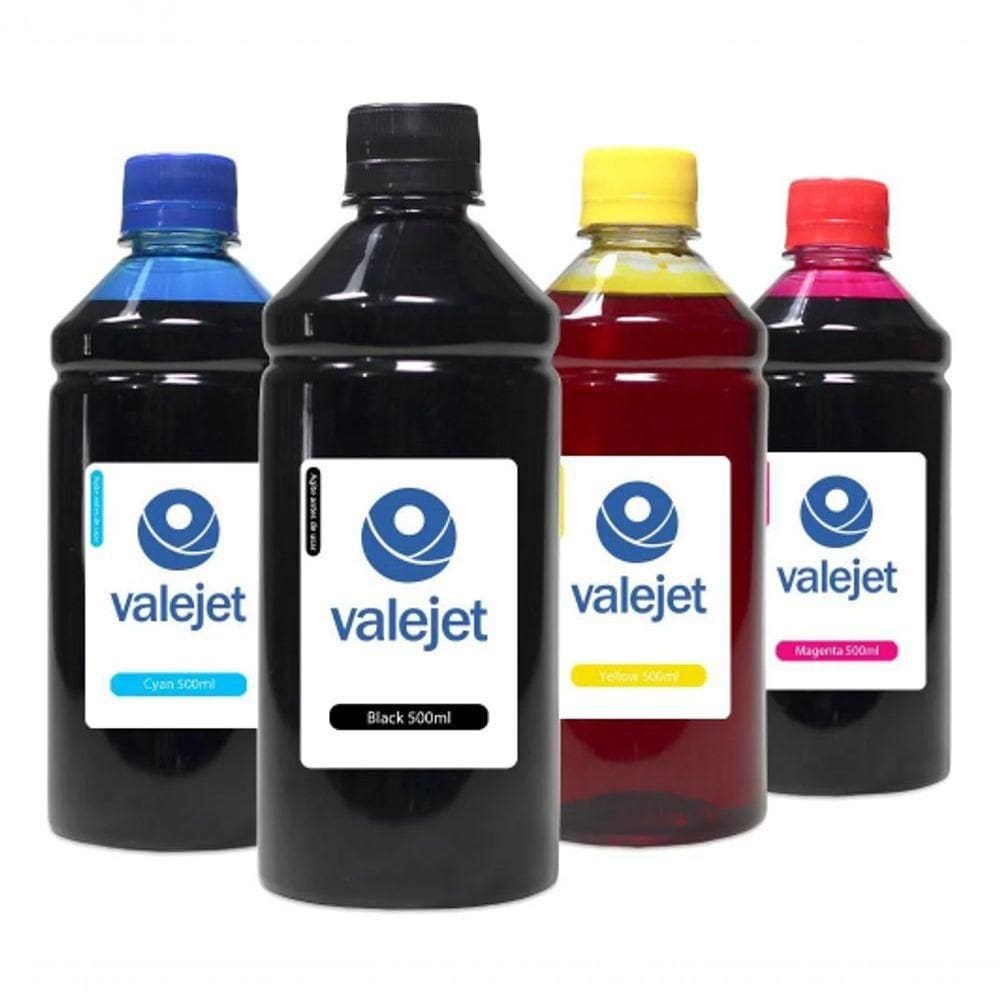 Kit 4 Tintas Para Epson L121 Cmyk 500ml Valejet