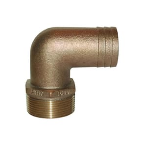 Conexão de tubo para mangueira Groco 90 Degree Bronze 1 NPT x 1 ID
