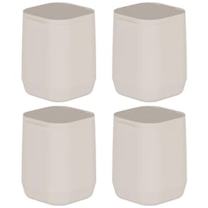 Kit 4x Lixeira de Piso e Parede 6L Ou Aura Bege