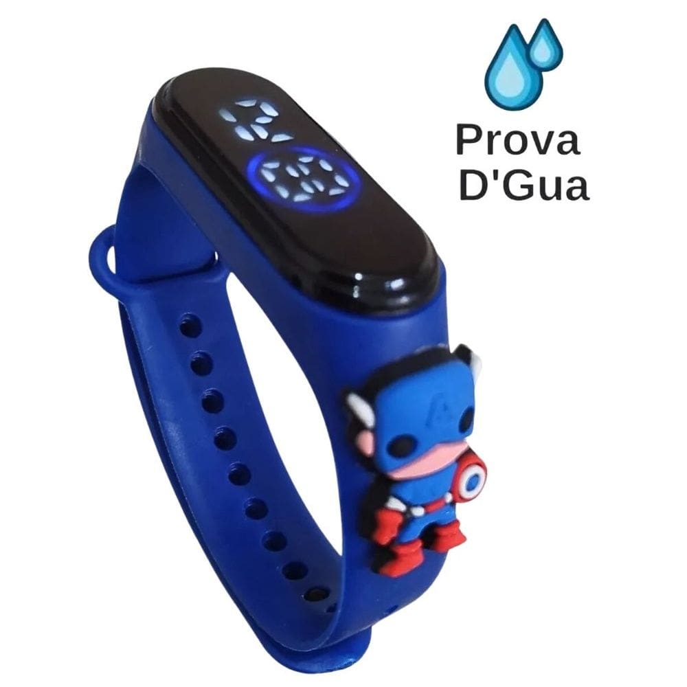 Relogio Digital Infantil Led Touch Capitao America - Khostar