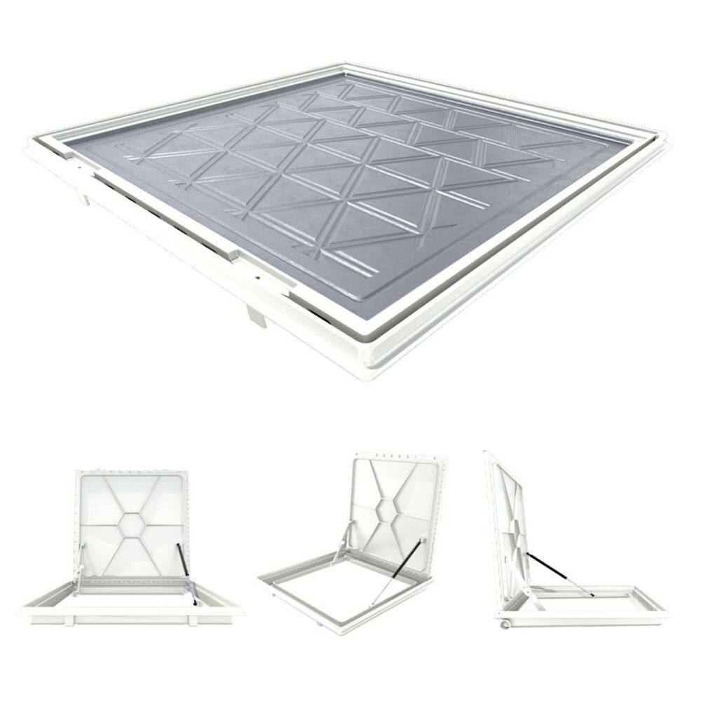 Tampa Piscina Casa Máquina 70x70 Articulada Rebaixada Branca