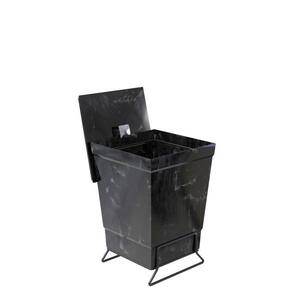 Lixeira Para Banheiro De Plástico Com Suporte Apoio Black - Stolf Mármore Preto