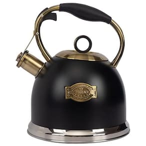 Chaleira de Chá 3L em Aço Inoxidável com Apito, LUXGRACE T12 Black, Preto