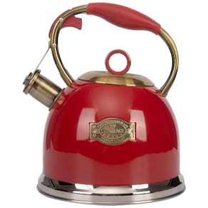 Chaleira de Chá 3L em Aço Inoxidável com Apito, LUXGRACE T12 Red, Vermelho