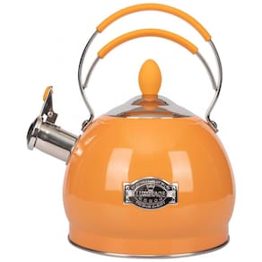 Chaleira de Chá 2.6 Litros em Aço Inoxidável com Apito, LUXGRACE, Laranja
