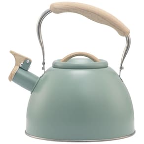 Chaleira de Chá 3.2 Litros em Aço Inoxidável com Apito e Alça de Madeira, TEDSWAIT, Verde