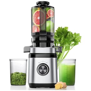 Extrator de Sucos EILKOS, com Abertura de Alimentação de 11,2 cm, 350W para Frutas e Vegetais Inteiros, Alta Eficiência, Fácil Limpeza,