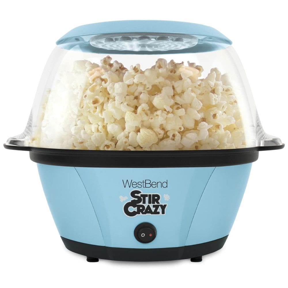 Pipoqueira Elétrica West Bend Stir Crazy Hot Oil, Máquina de Fazer Pipoca com Tigela Grande para Servir e Haste de Mistura, Ideal para