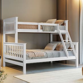 Beliche Com Cama Casal Solteiro Madeira Maciça Grade Escada