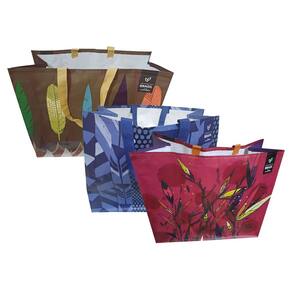3 Sacolas de Ráfia Retornável Grande 39x44x22cm B4u