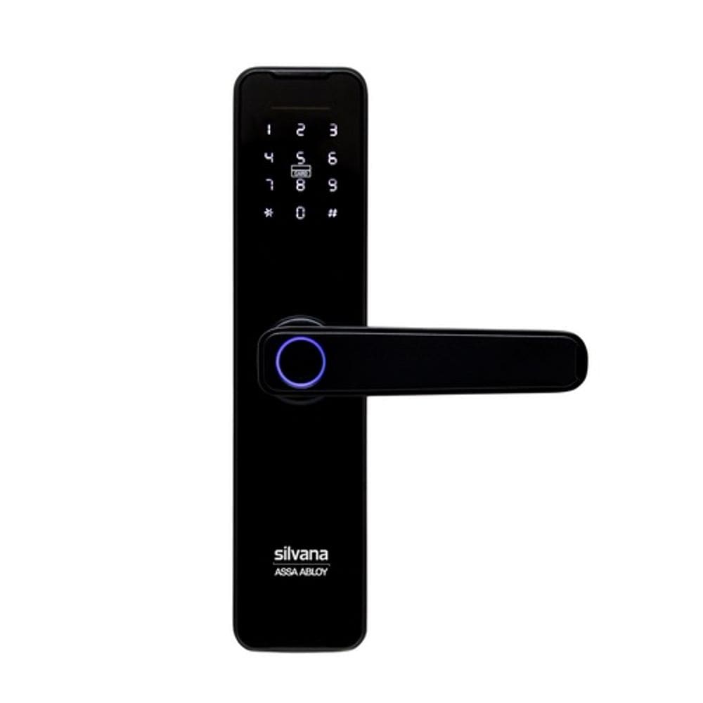 Fechadura Digital Silvana SDD300 Biometria Cartão Senha Preta