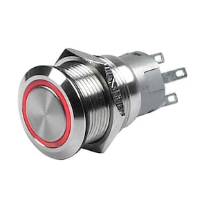 Interruptor com botão de pressão Marinco 12V momentâneo (ligado) /desligado com LED vermelho