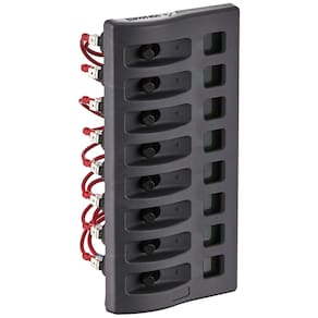 Painel de interruptores Blue Sea Systems 4308 12VDC de 8 posições com fusíveis