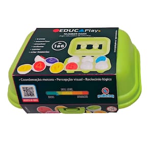 Educa Play Number EGGS 1 a 6 Jogo Educativo de Encaixar Polibrinq 3+ Anos