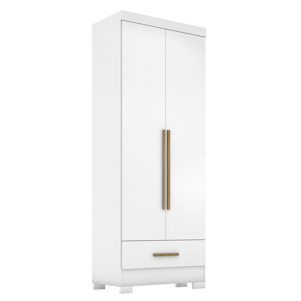 Guarda Roupa Roupeiro Multiuso Smart Plus 2 Portas 1 Gaveta Branco - Rodial Móveis