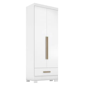 Guarda Roupa Roupeiro Multiuso Smart Plus 2 Portas 1 Gaveta Branco - Rodial Móveis