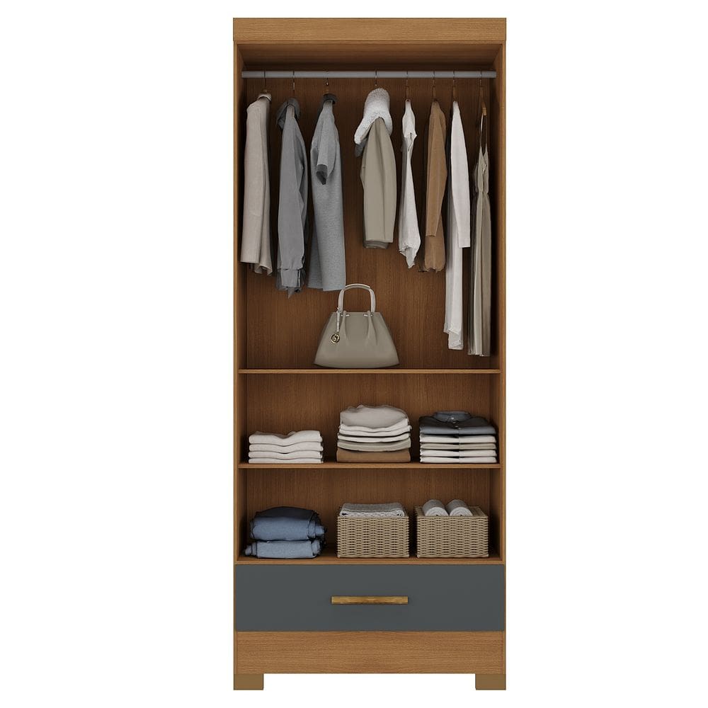 Guarda Roupa Roupeiro Multiuso Smart Versatile 1 Gaveta Sem Portas Cinamomo Chumb - Rodial Móveis
