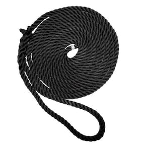 Dock Line New England Ropes 1/2 Premium de 3 fios 4,6 m - Preto