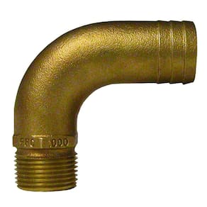 Conexão de tubo para mangueira GROCO 1 NPT x 1-1/8 ID Bronze Full Flow