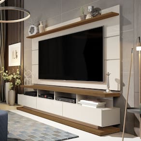 Rack com Painel para Tv até 72 Polegadas Vivare Off White/Freijó