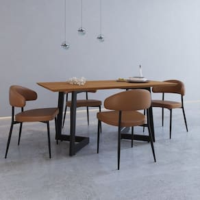 Mesa de Jantar com 4 Cadeiras Bless Toronto Caramelo/Mel/Preto