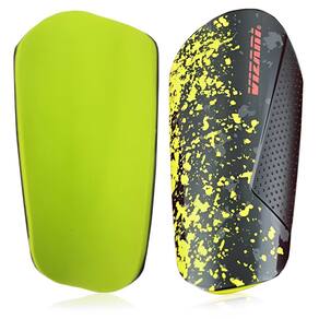 Caneleira de futebol VIZARI Elite com manga de compressão preta/amarelo/vermelha