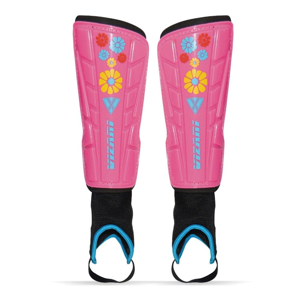 Caneleiras de futebol Vizari Blossom para meninas rosa/azul