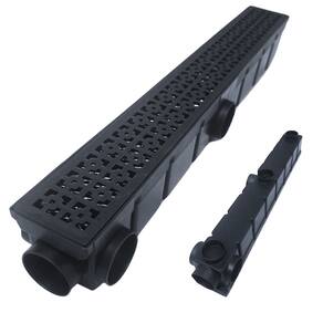 Ralo Linear Multi Saídas 6x50 Plástico Preto Dubai e Tela