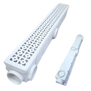 Ralo Linear Multi Saídas 6x50 Plástico Branco Dubai e Tela
