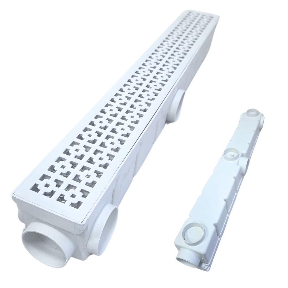 Ralo Linear 6x50 Dubai Plástico Branco Conforto Térmico com Tela