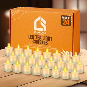 Velas LED para luz de chá Casafoyer, pacote com 24, mais de 200 horas de bateria