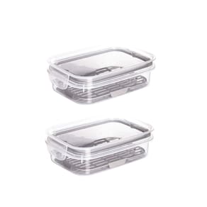 Pote Hermetico 500ml Transparente Escorredor Frutas 2un