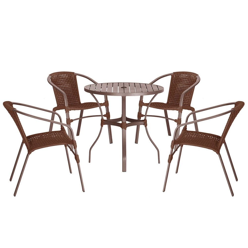 04 Cadeiras Floripa e Mesa Roma Trama