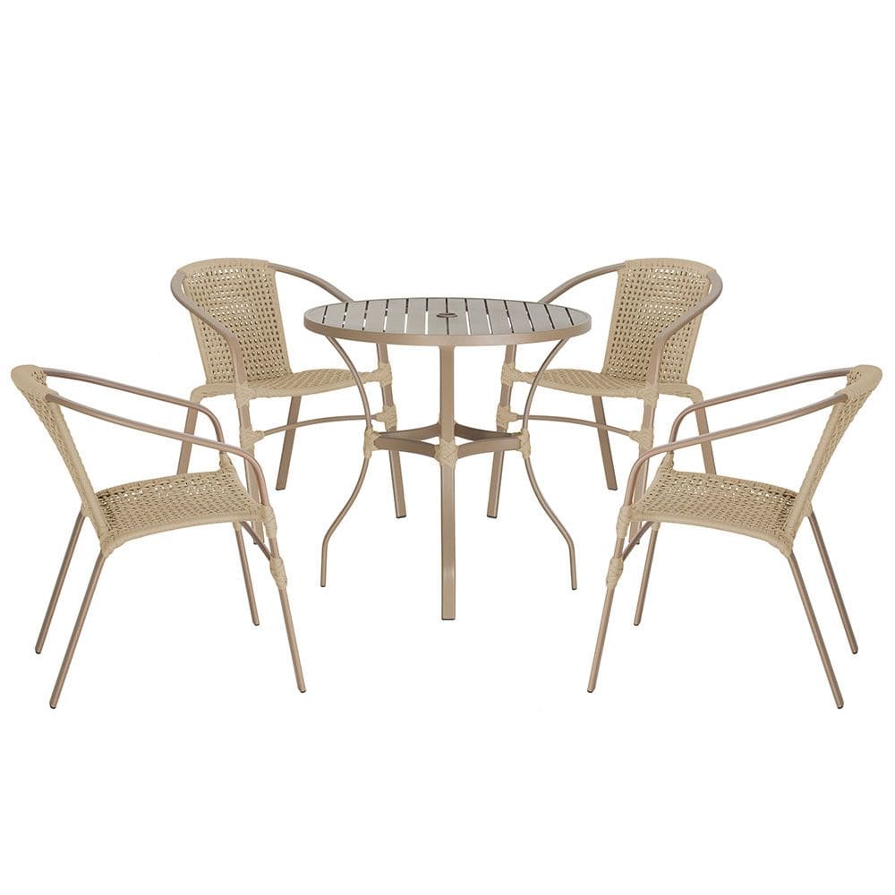 04 Cadeiras Floripa e Mesa Roma Trama