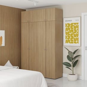 Guarda-roupa 4 Módulos 8 Portas 6 Prateleiras Frame Cabecasa madeiramadeira Acácia