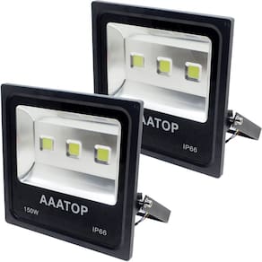 Kit 2 Refletor Led Branco Holofote Externo Jardim Muro 150w