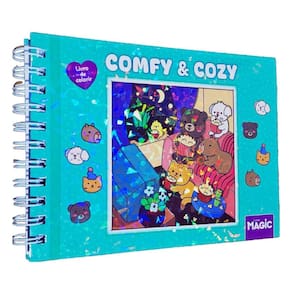 Livro de Colorir Comfy & Cozy Coleção Comfy & Cozy Books 22x16cm 180g/m² 48 Desenhos Capa Dura Verde A. Bozhbova