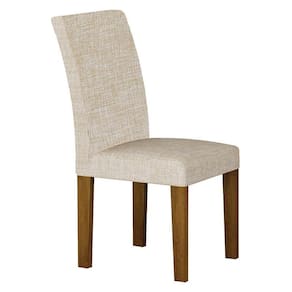 Cadeira para Mesa de Jantar Napoli MDF Freijó Linho Palha - Leifer Móveis