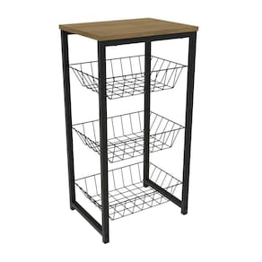 Fruteira de Chão para Cozinha Kappesberg Industrial em Metal Preto Fosco