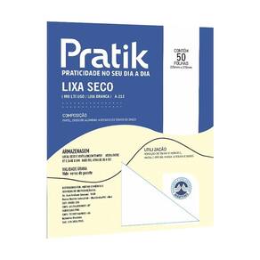 Lixa Seco Pratik Multiuso A-213 Grão 100 - Embalagem com 50 Unidades