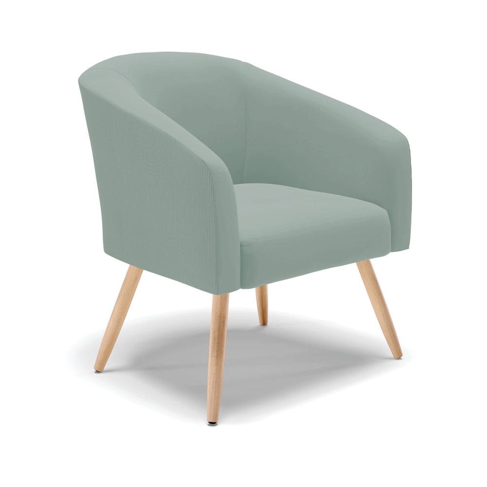 Poltrona Decorativa Pé Palito Natural Stella Cotelê Ext/Veludo D03 - D`Rossi